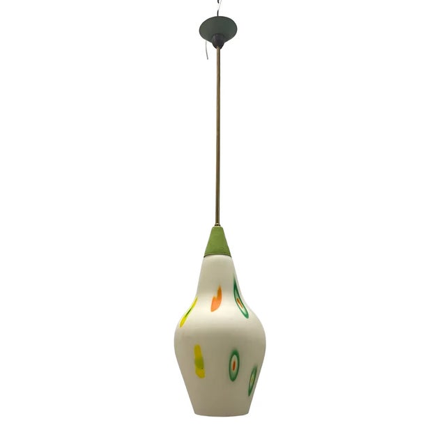 Italian Opaline Glass Light Pendant, 1950s For Sale - Image 7 of 7