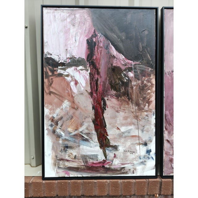 Abstract Set of Three Taylor A. Moore Abstract Paintings – Framed For Sale - Image 3 of 9