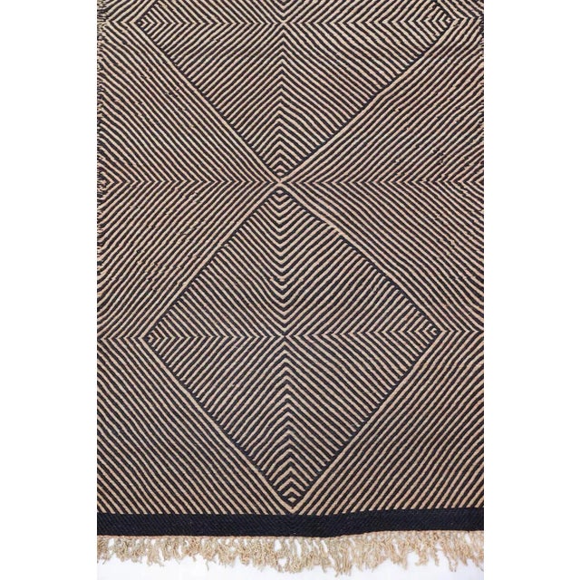 Black and Sand Tan Flatweave Zanafi Moroccan Wool Runner (Made-To-Order) 2'6" X 10' For Sale In New York - Image 6 of 10
