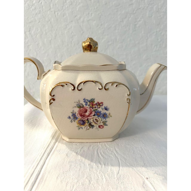 Victorian Vintage Floral "Tea for Two" Tea Set, 5 PCS For Sale - Image 3 of 9