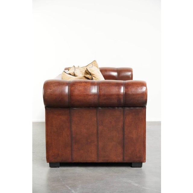Vintage Three-Seater Sofa in Sheepskin Leather For Sale - Image 3 of 15