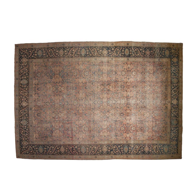 Vintage Distressed Tabriz Rug - 13'3" X 18'1" For Sale - Image 13 of 13