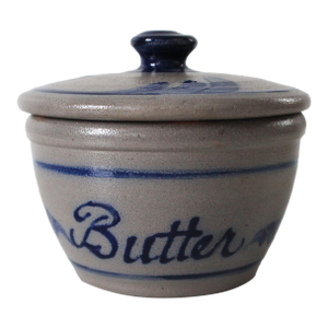 Vintage Rowe Pottery Works Butter Lidded Dish / Crock