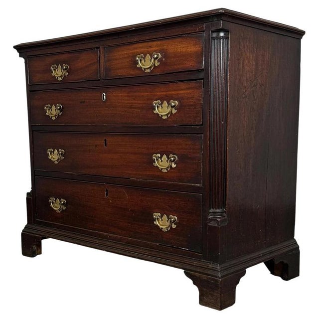 Wood 18th Century Georgian Mahogany Chest of Drawers For Sale - Image 7 of 12