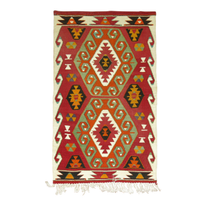 Geometric Vintage Turkish Kilim, 2'10'' X 4'7''