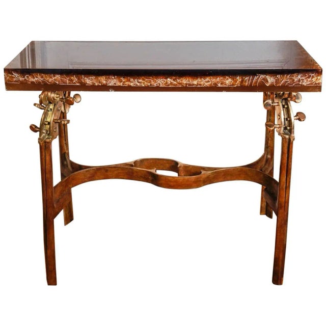 Brown Vintage Console Table by Enzo Missoni for Franco Gavagni For Sale - Image 8 of 8