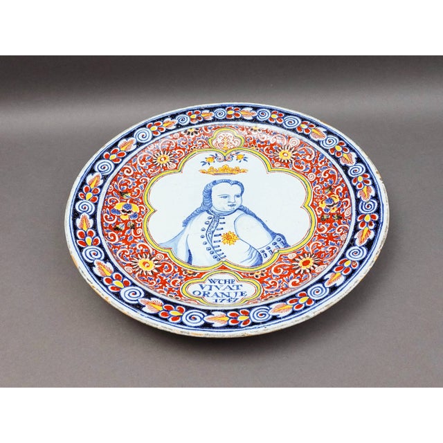 William Of Orange Antique Hand Painted Portrait Large Charger Plate. Measures approximately 15 1/2" diameter.