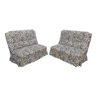 Napoleon III 19th Century French Settees Set of 2 in Zebra Print For Sale