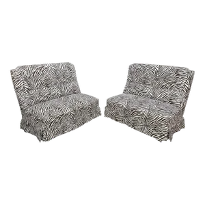 Napoleon III 19th Century French Settees Set of 2 in Zebra Print