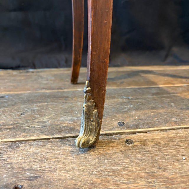 Antique French Walnut & Marble Top Night Stands -a Pair For Sale - Image 10 of 14