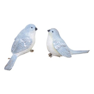 Natural Blue Birds on Branch Figurine 9.5"L For Sale
