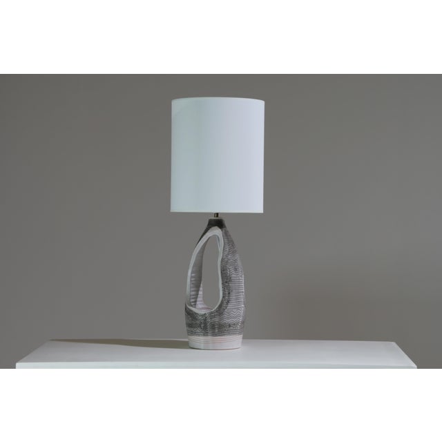 Openwork Ceramic Lamp by Jean Austruy, France, 1960 For Sale - Image 4 of 14