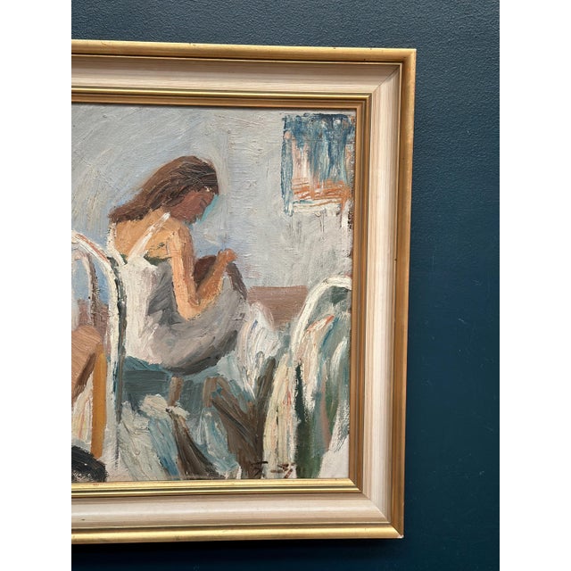 Mid-Century Modern Gustaf Sjöö, Portrait of a Woman, 1950s, Oil on Panel, Framed For Sale - Image 3 of 18