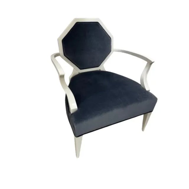 Pair of Custom Octagonal Upholstered Arm Chair | Chairish