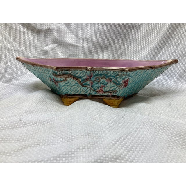 Antique Late 19th Century English Joseph Holdcraft Majolica Dogwood Basket For Sale - Image 9 of 9