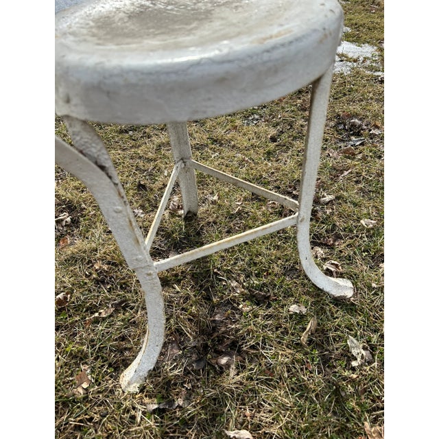 Mid 20th Century Whimsical Pair Vintage White Outdoor Chairs For Sale - Image 5 of 6