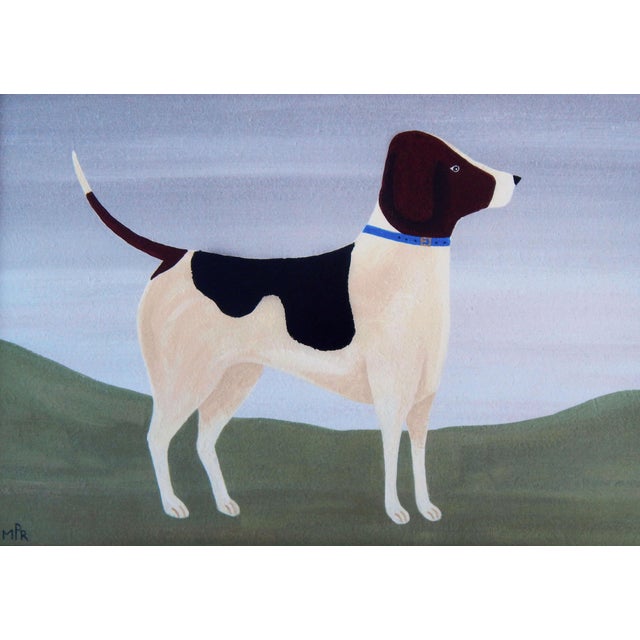 Matt Rix, Naive Style Foxhound, Print, Framed For Sale - Image 4 of 9