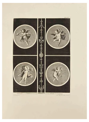 Nicola Billy, Cupid in Four Seasons, Etching, 18th Century
