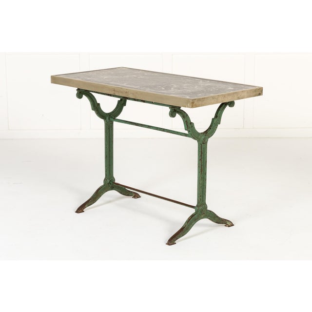 19th Century Garden Tables with Marble Tops, Set of 2 For Sale - Image 3 of 11