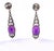 Metal 1920s Edwardian 21ct Amethyst Platinum Drop Earrings With Diamond Accents, Pair For Sale - Image 7 of 12