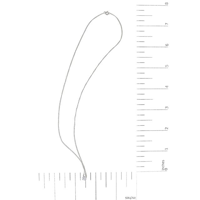 Early 21st Century 14K White Gold Floating 1/2 Cttw Lab Grown Diamond Solitaire Pendant Necklace - 18" Inches For Sale - Image 5 of 5