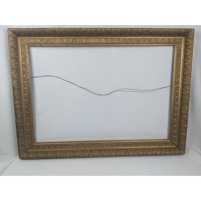 Early 20th Century Ornate Gilt Wood & Gesso Layered Picture Frame, C. 1900–1920 For Sale - Image 12 of 14