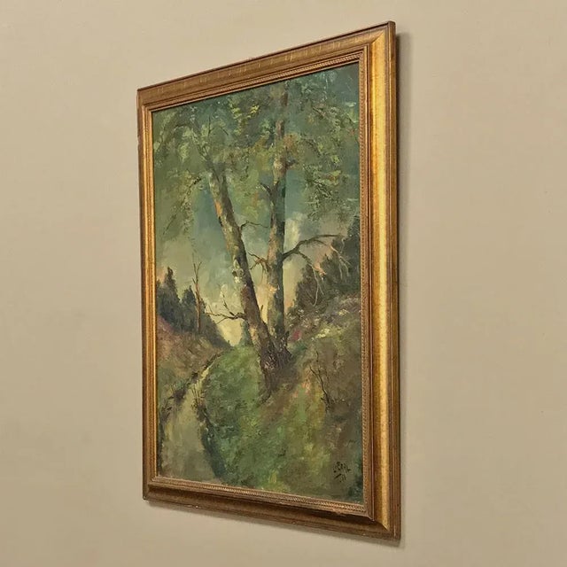 Impressionist Mid-Century Framed Oil Painting on Canvas For Sale - Image 3 of 11