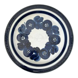Vintage Arabia Finland Anemone Blue Ulla Procope 13 1/4" Round Serving Platter