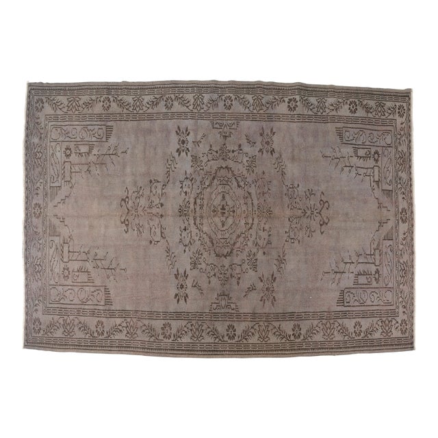 Mid 20th Century Oushak Floral Wool Carpet For Sale