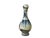 This delicate, miniature porcelain vase features a classic blue-and-white underglaze motif, showcasing a graceful pear-...