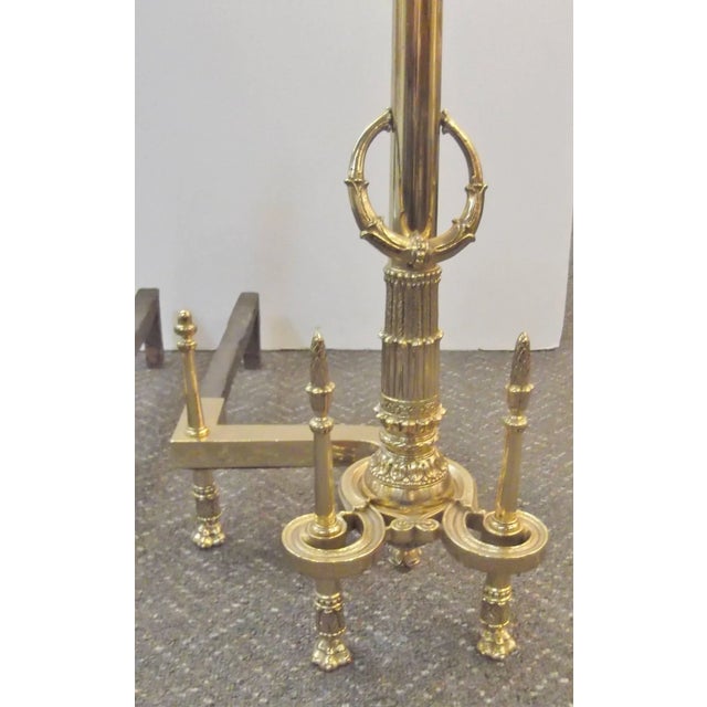 French Louis XV Style Tall Andirons - A Pair For Sale - Image 3 of 7