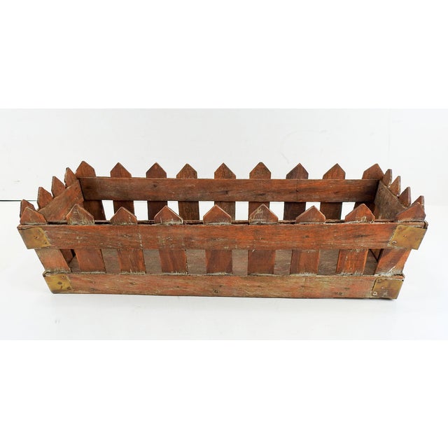Rustic Shabby Wood Picket Fence Box Chairish