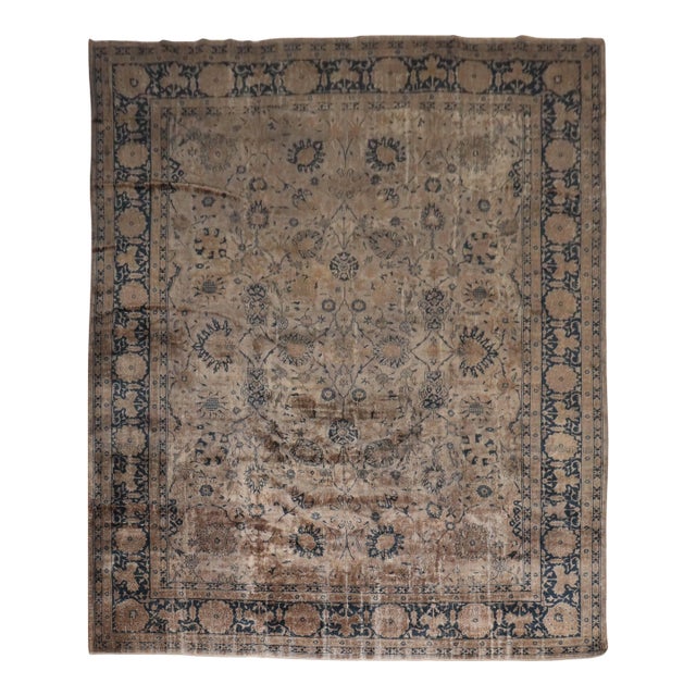 Early 20th Century Zabihi Collection Oversize Distressed Rug - 11'10" x 15'6" For Sale