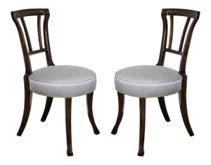 1940s Hollywood Greek Key Occasional Chairs by Grosfeld House - a Pair