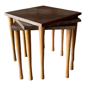 Mid-Century Modern Square Stacking Tables - Set of Three