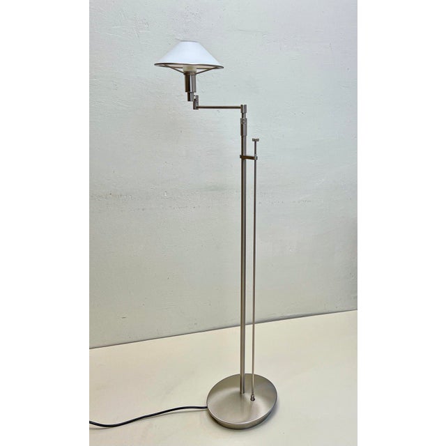 Mid-Century Modern Adjustable Floor Lamp with Swing Arm Marked Holtkotter, 1970s For Sale - Image 3 of 17