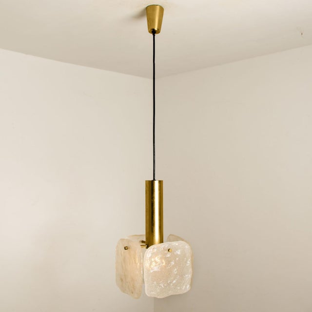 Ice Glass Pendant Light attributed to J. T. Kalmar, 1960s For Sale - Image 10 of 18