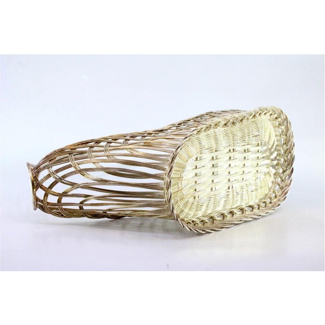 Silver Wire Bottle Holder with Rope Handle For Sale - Image 3 of 9