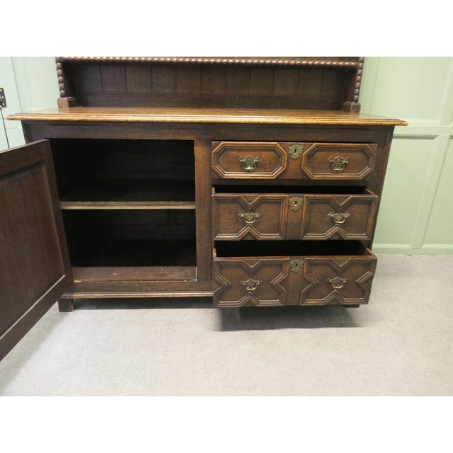 Country Oak Dresser with Geometric Mouldings, 1860 For Sale - Image 6 of 9