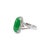 Modern 18k White Gold 3.40ct Delicate Green Jadeite Jade Diamond Cocktail Ring, Size 7.25 For Sale - Image 3 of 7