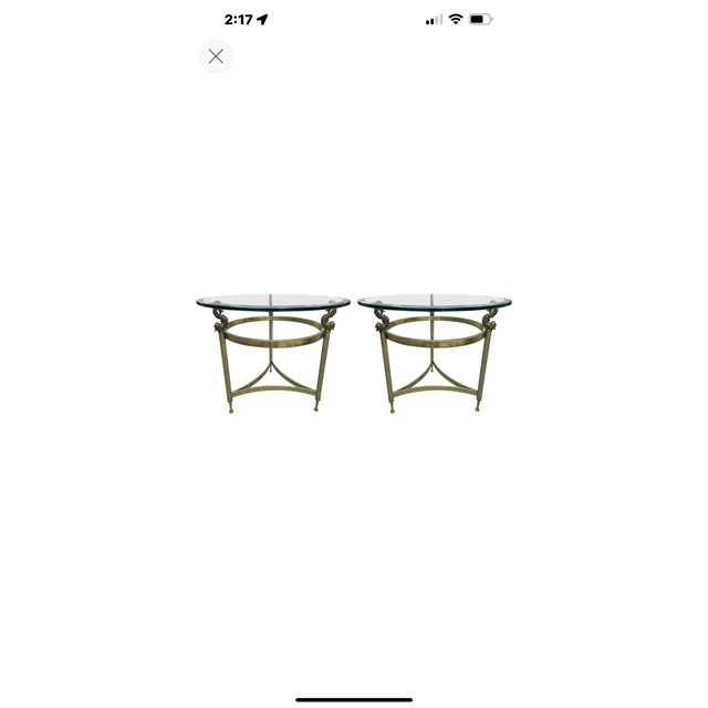 1960s Pair of Italian Brass and Glass Tables For Sale - Image 12 of 12