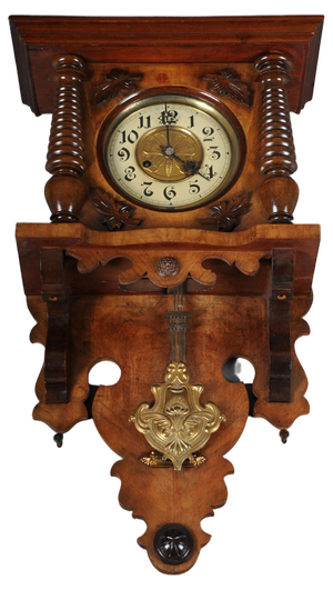 Wooden Wall Clock, 1880s