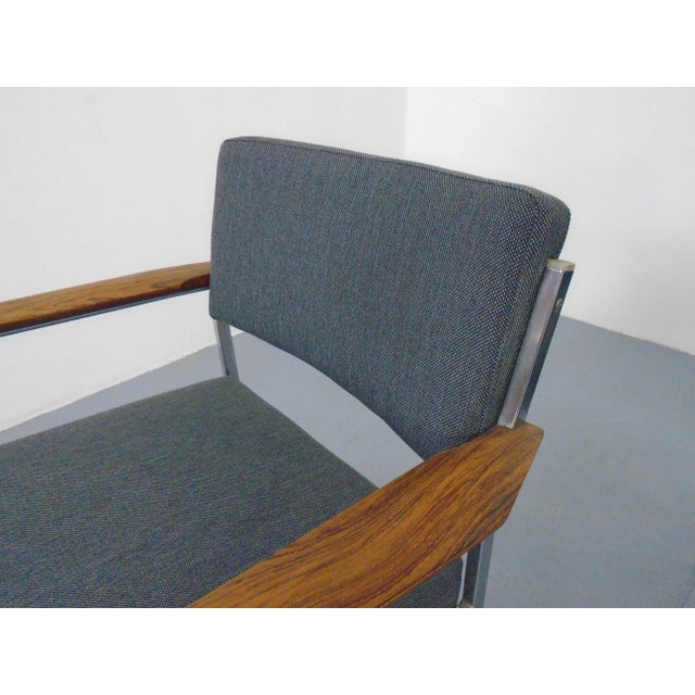 Vintage Square Tubular Tulipwood and Steel Armchairs, Germany, 1960s, Set of 2 For Sale - Image 11 of 15