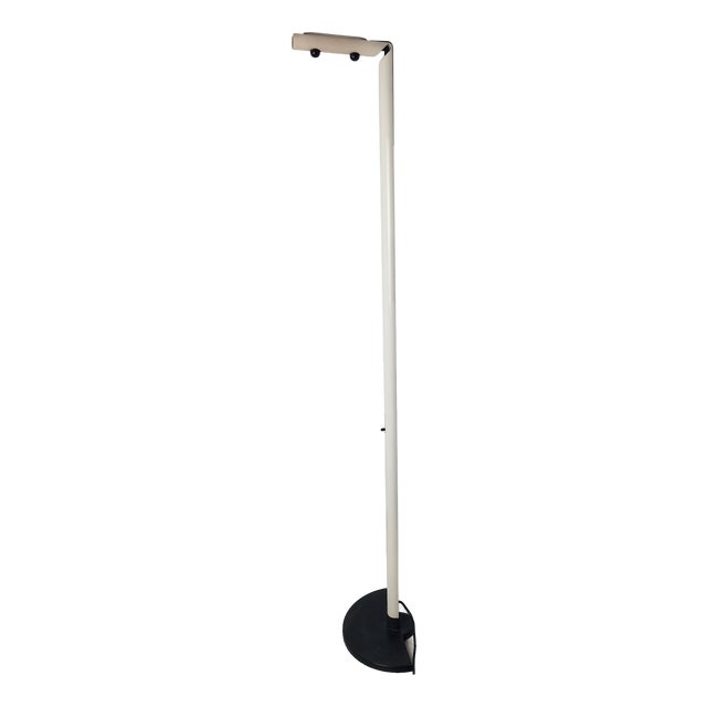 Vintage Floor Lamp in White Metal by Gianfranco Frattini for Luci, 1970s For Sale