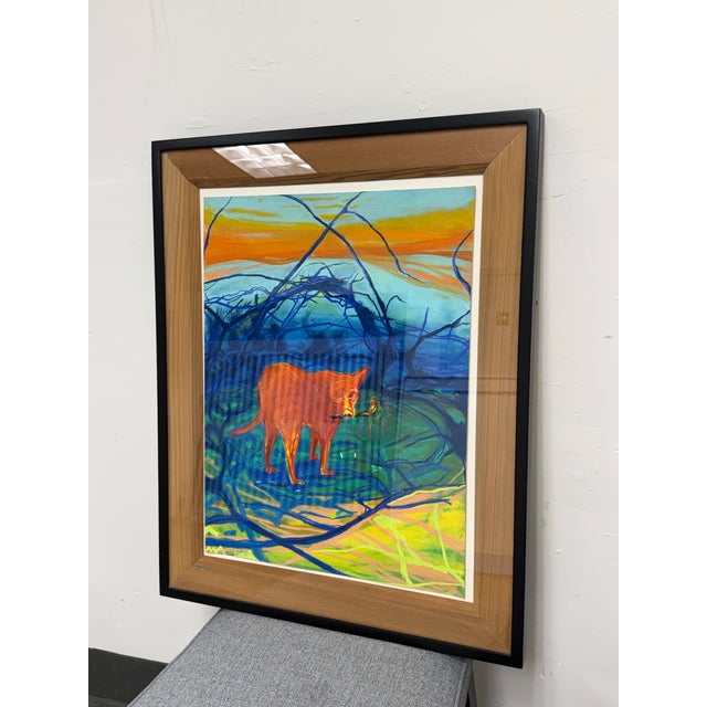 Design Plus Gallery presents a Custom-Framed Expressionist Pastel Artwork signed “MA” and dated 2000. The composition...