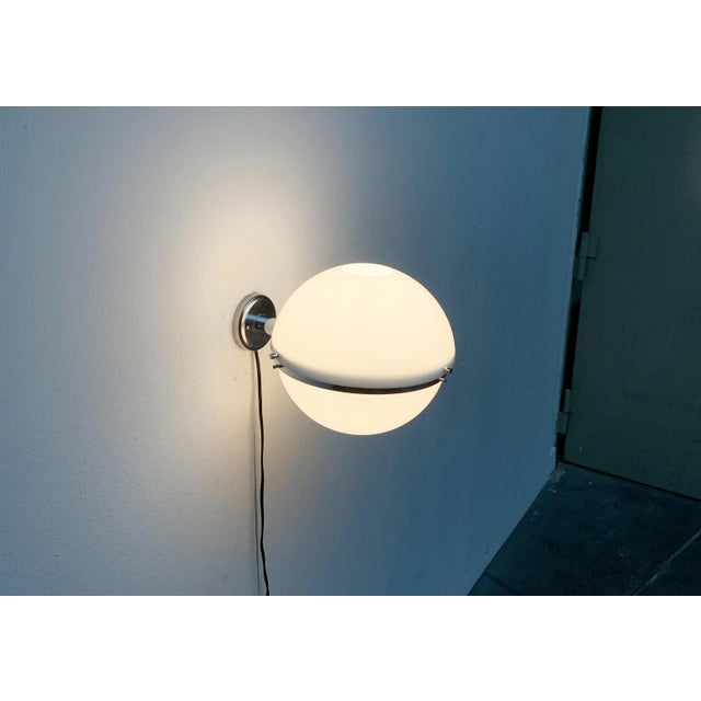 Silver Mid-Century Italian Space Age Ball Wall Sconce from Guzzini For Sale - Image 8 of 18