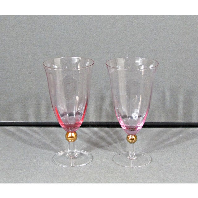 Contemporary 1990s Royal Albert Old Country Roses Formal Pink Water Goblets, Set of 2 For Sale - Image 3 of 7