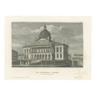 Joseph Meyer and Hermann Meyer, Boston State House on Beacon Hill, 1850, Steel Engraving For Sale