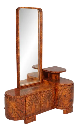 Art Deco Burl Walnut Sculptural Entry Cabinet by Osvaldo Borsani, 1930s