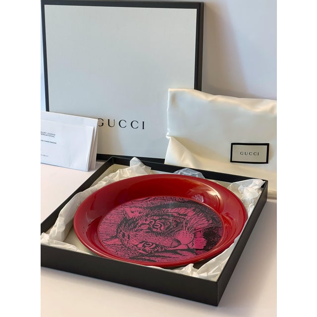 Gucci Red Tiger Tray For Sale - Image 6 of 11